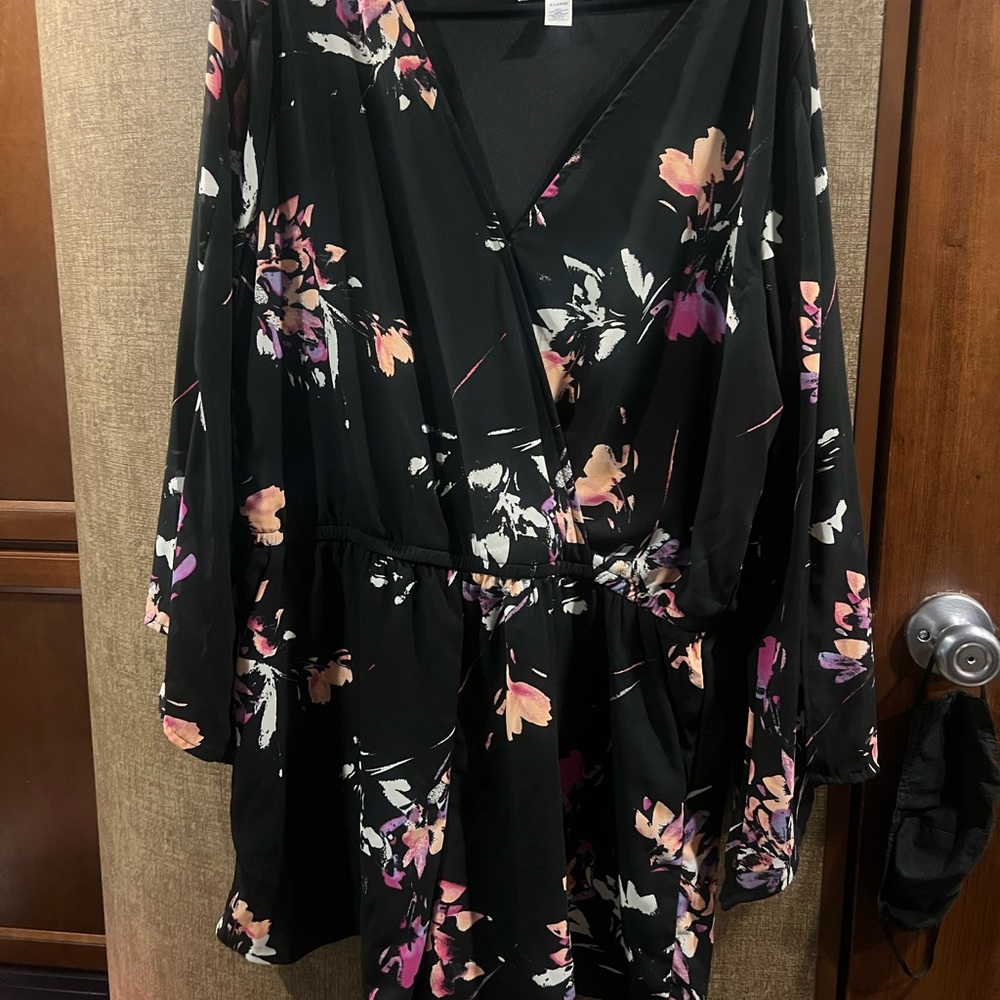 Jumper - Xl - Floral print on black